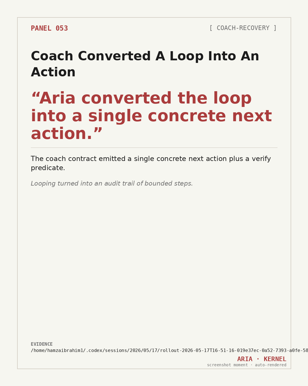 Panel 053 — Coach Converted Looping Into Recovery